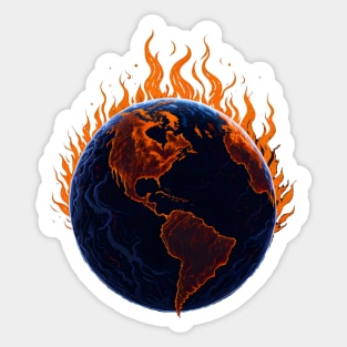 Planet Earth on Fire America Edition Sticker